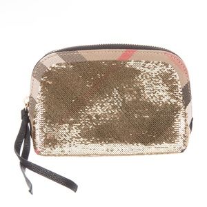 Burberry sequin cosmetic make up/vanity bag